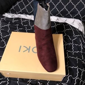NWT Yoki tri color booties tortoise heel size 9